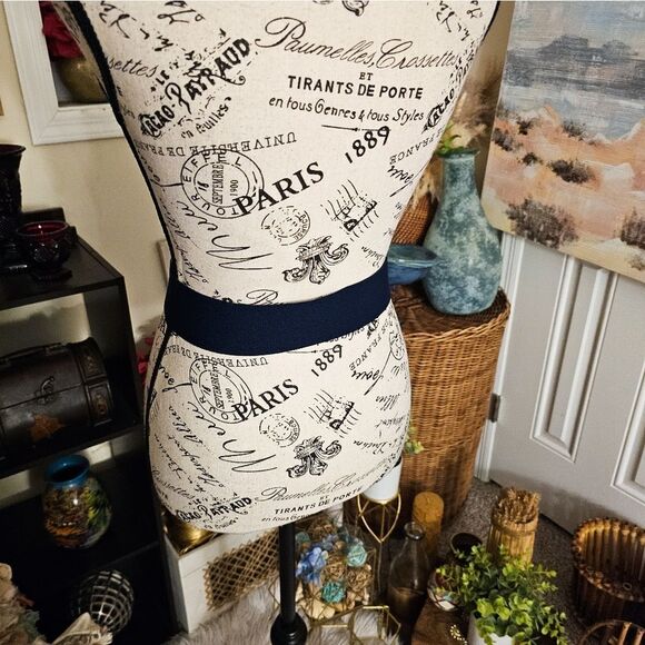 VTG Laura Tyler Stylish Elastic Navy & Purple Wide Statement Belt - M Fit - Picture 14 of 16